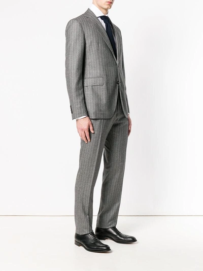 Shop Tagliatore Two Piece Single Breasted Suit - Grey