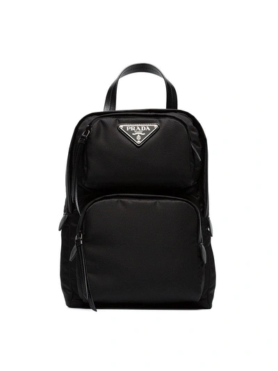 Shop Prada Black One-shoulder Nylon Backpack