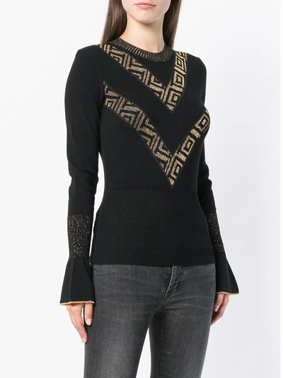 Shop Versace Knitted Jumper In Black