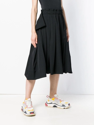 Shop Comme Des Garçons Comme Des Garçons Oversized Pleated Skirt In Black