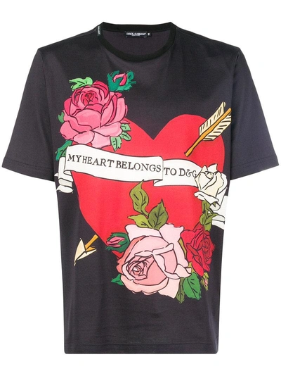 Shop Dolce & Gabbana T-shirt Mit Print In Black