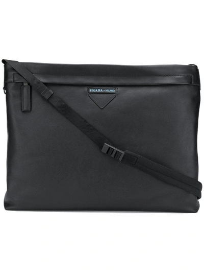 Shop Prada Zip-top Square Shoulder Bag - Black