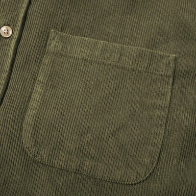 Shop Portuguese Flannel Lobo Button Down Corduroy Shirt In Green
