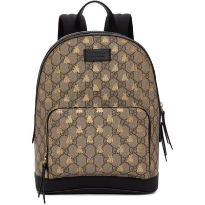 Shop Gucci Brown Gg Supreme Bestiary Backpack In 8319 Brown