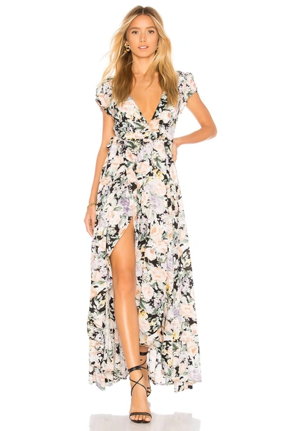 Shop Auguste Gardenia Goldie Wrap Maxi Dress In Charcoal