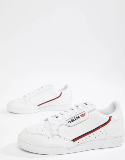 Shop Adidas Originals Continental 80's Sneakers In White And Navy