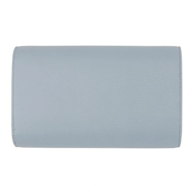 Shop Balenciaga Blue Paper Zip Around Wallet In 4005 Bluegr