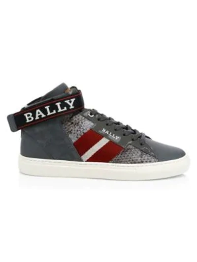 Shop Bally Heros Leather High-top Sneakers In Garconne