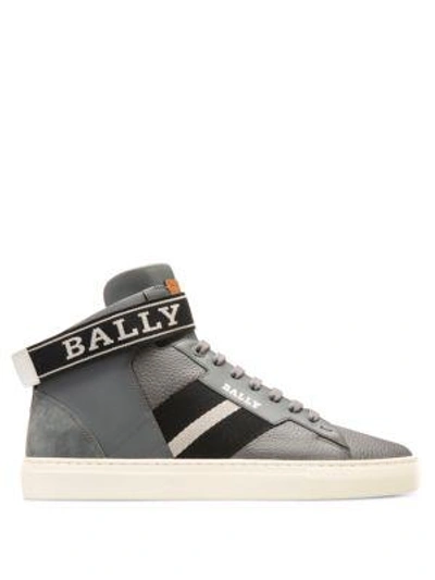 Shop Bally Heros Leather High-top Sneakers In Garconne