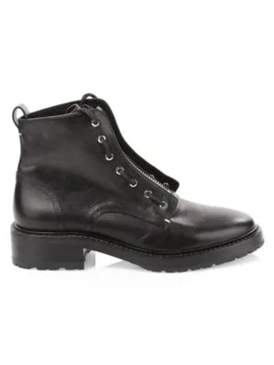 Shop Rag & Bone Cannon Zip-up Leather Combat Boots In Black