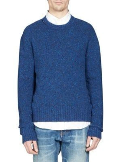 Shop Ami Alexandre Mattiussi Knit Wool Sweater In Blue