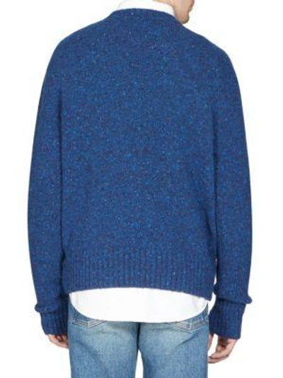 Shop Ami Alexandre Mattiussi Knit Wool Sweater In Blue