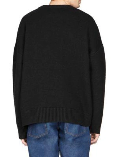 Shop Ami Alexandre Mattiussi Oversize Wool Sweater In Black