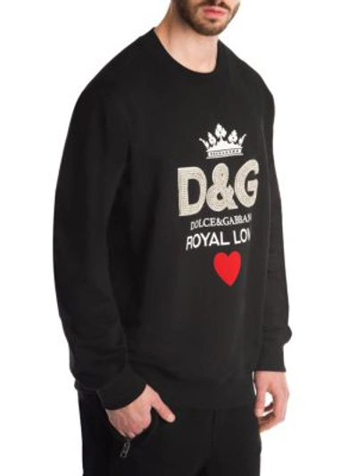 Shop Dolce & Gabbana D&g Royal Love Crewneck Sweatshirt In Black