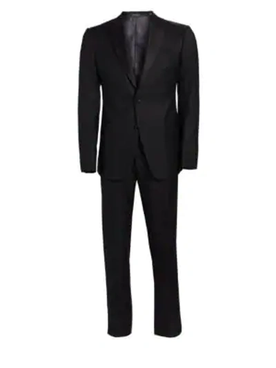 Shop Emporio Armani Modern Fit Wool Blend Tuxedo In Black