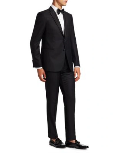 Shop Emporio Armani Modern Fit Wool Blend Tuxedo In Black