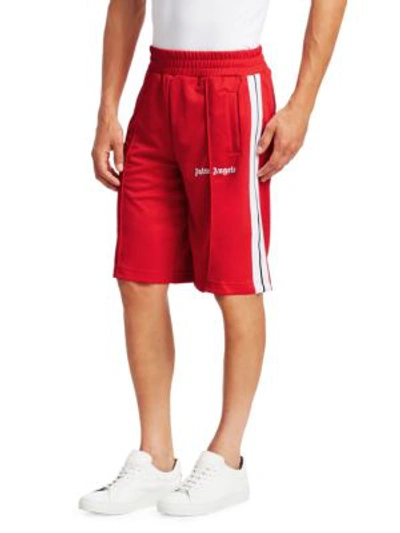 Shop Palm Angels Side Stripe Track Shorts In Red