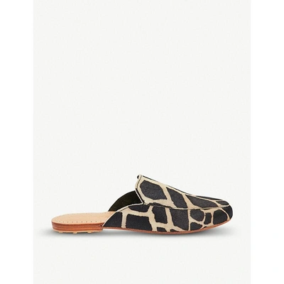 Shop Mystique Animal-print Leather Mule Sandals In Giraffe