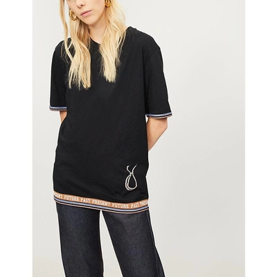 Shop Loewe Lamp Logo-print Cotton-jersey T-shirt In Black