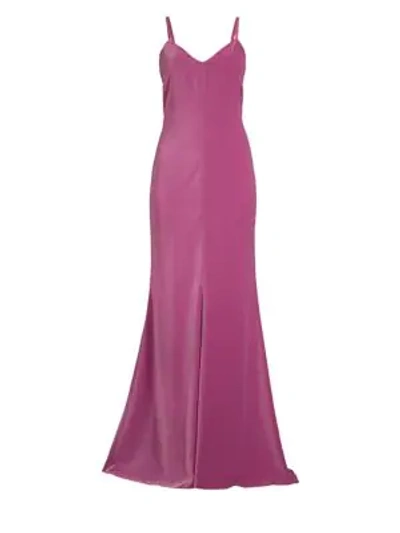Shop Max Mara Caladio Velvet A-line Gown In Dark Pink
