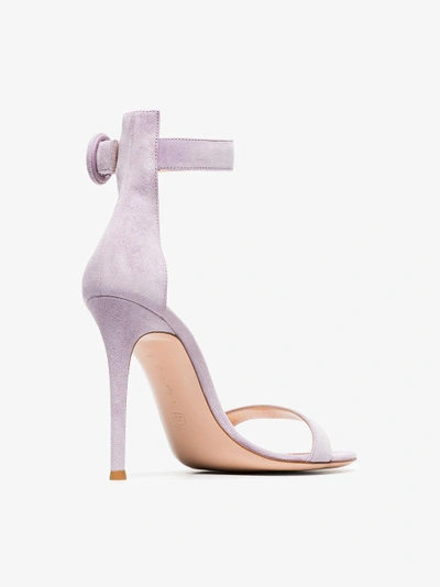 Shop Gianvito Rossi Lilac Portofino 105 Suede Sandals In Pink&purple
