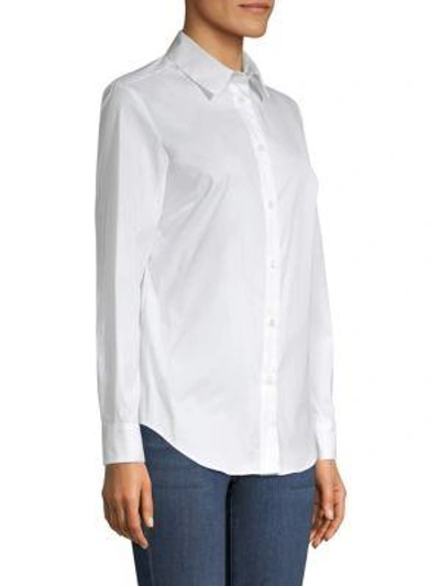 Shop Piazza Sempione Button Down Shirt In Optical White