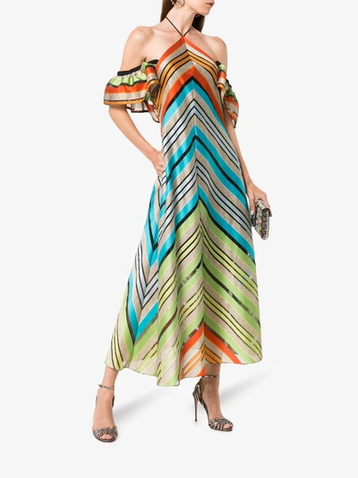 Shop Mary Katrantzou Kahlo Silk Halterneck Dress In Multicolour