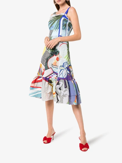Shop Mary Katrantzou Kara Pop Art Sleeveless Dress In Multicolour