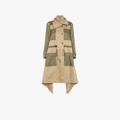 Shop Chloé Parka With Asymmetric Hem In Brown