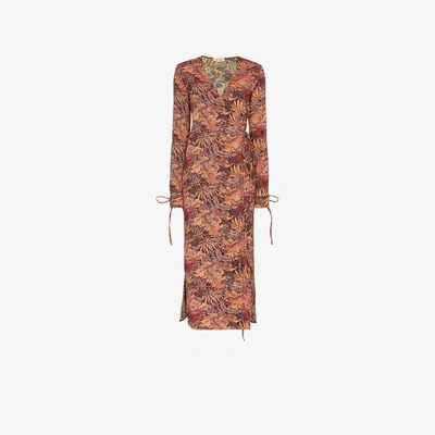 Shop Attico Jacquard Maxi Robe Dress In Multicolour