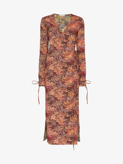 Shop Attico Jacquard Maxi Robe Dress In Multicolour