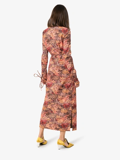 Shop Attico Jacquard Maxi Robe Dress In Multicolour