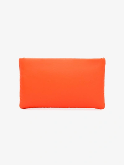 Shop Prada Orange Small Logo Pouch In Yellow/orange