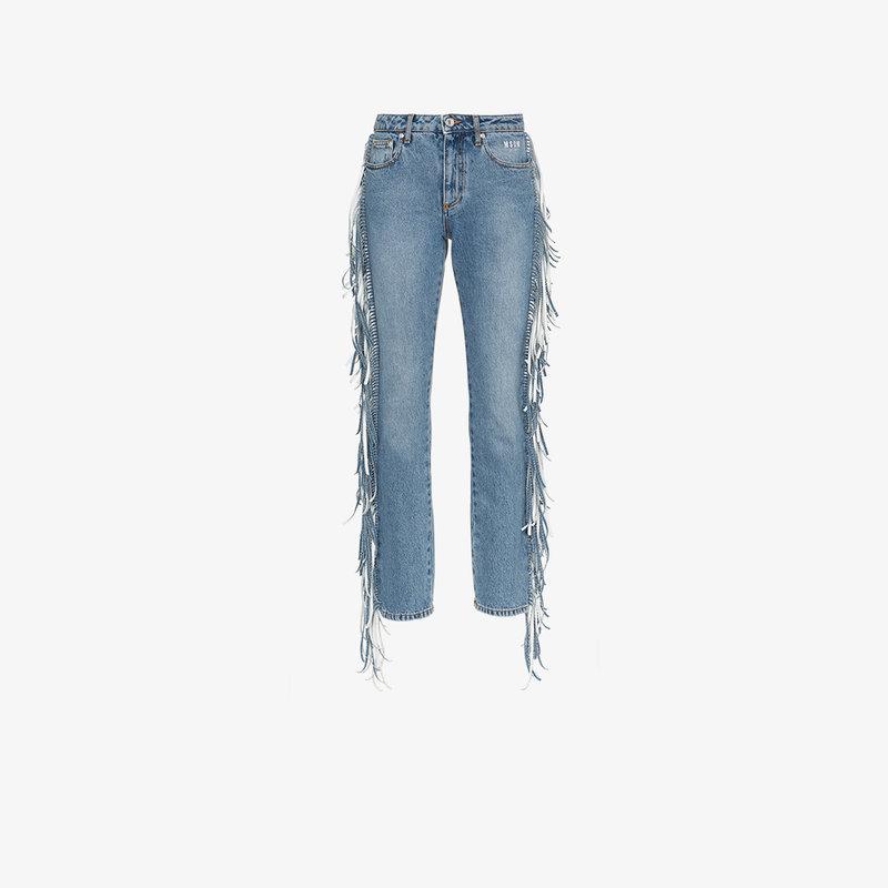 msgm fringe jeans