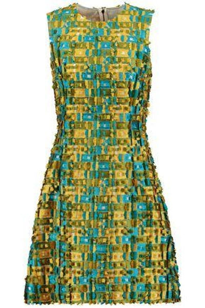 Shop Dolce & Gabbana Woman Fil Coupé Crepe Dress Chartreuse