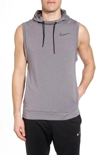 Nike Dry Training Day Sleeveless Hoodie In Gun Smoke/ Black/ Grey | ModeSens