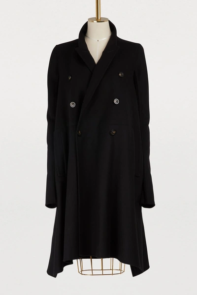 Shop Rick Owens Jmf Wool Coat In Black