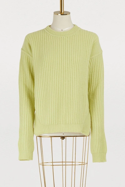 Shop Rick Owens Wool Sweater In Lime