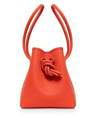 Shop Vasic Bond Small Leather Bucket Bag In Mandarin Orange