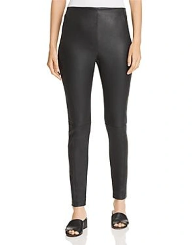 Shop Elie Tahari Roxanna Leather Leggings In Black