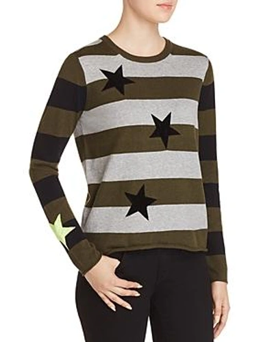 Shop Lisa Todd Lucky Star Striped Sweater In Kale