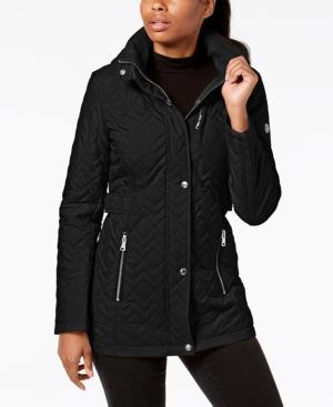 calvin klein hooded quilted puffer coat