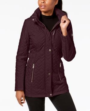 calvin klein hooded quilted puffer coat