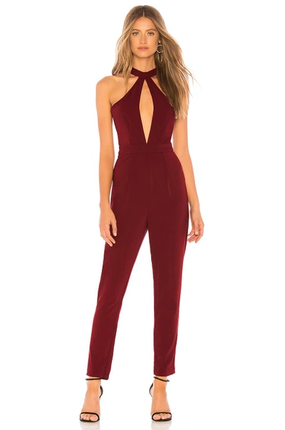 Shop By The Way. Willow Cut Out Jumpsuit In Wine. In Wine Red