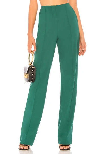 Shop Diane Von Furstenberg Pleat Front Pant In Pine