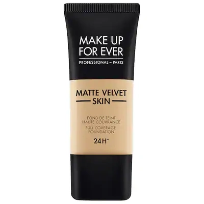 Shop Make Up For Ever Matte Velvet Skin Full Coverage Foundation Y335 Dark Sand 1.01 oz/ 30 ml