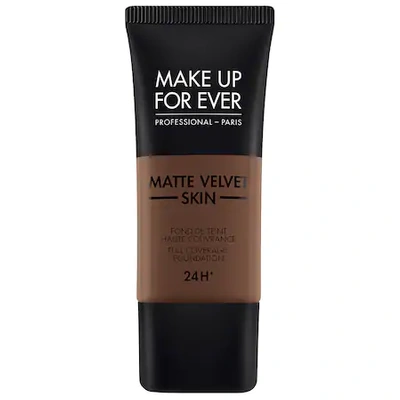Shop Make Up For Ever Matte Velvet Skin Full Coverage Foundation R550 Dark Chocolate 1.01 oz/ 30 ml