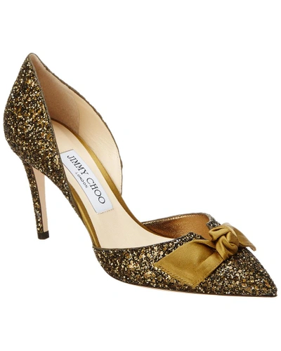 Shop Jimmy Choo Twinkle 85 Glitter Pump In Metallic