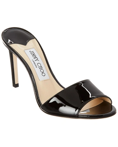 Shop Jimmy Choo Stacey 85 Patent Mule In Black