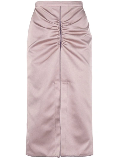 Shop N°21 Nº21 Side-slit Detail Skirt - Pink In Pink & Purple